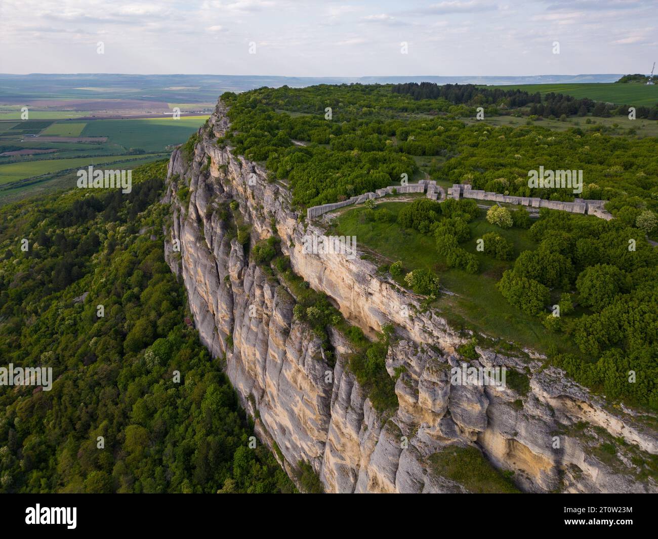 panoramic aerial view of Madara Plateau, where the iconic Madara Rider ...