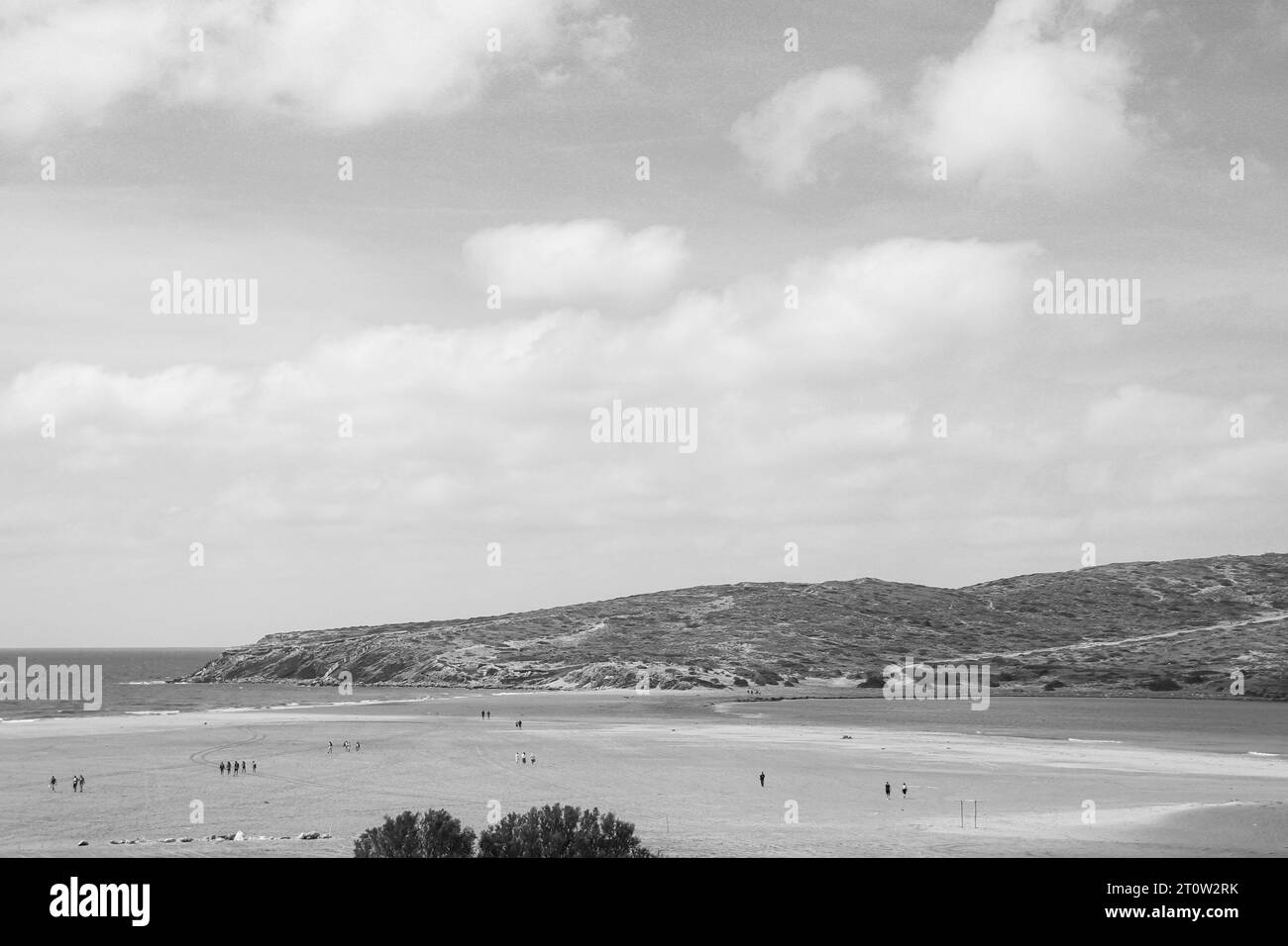 View of Prasonisi Beach, Greece, a meeting spot between the Mediterranean sea and and the Aegean sea Stock Photo