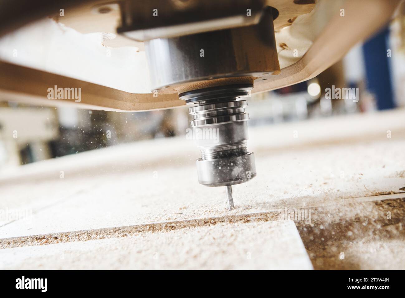 CNC router machine creates a layout of the shelf complex Stock Photo