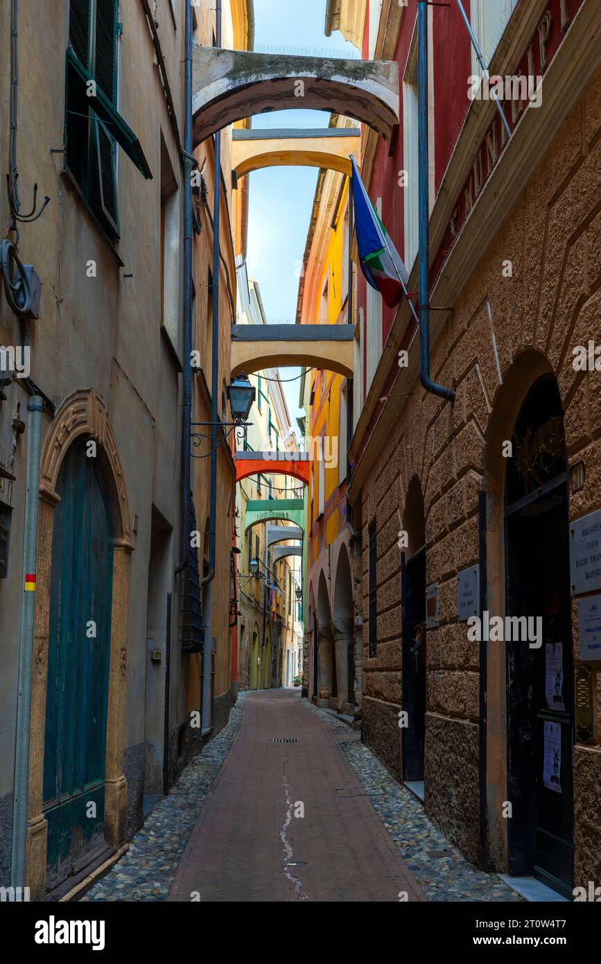The historic centre of  Toirano village is beautiful with charming streets of rare beauty. Liguria region, Italy. Stock Photo