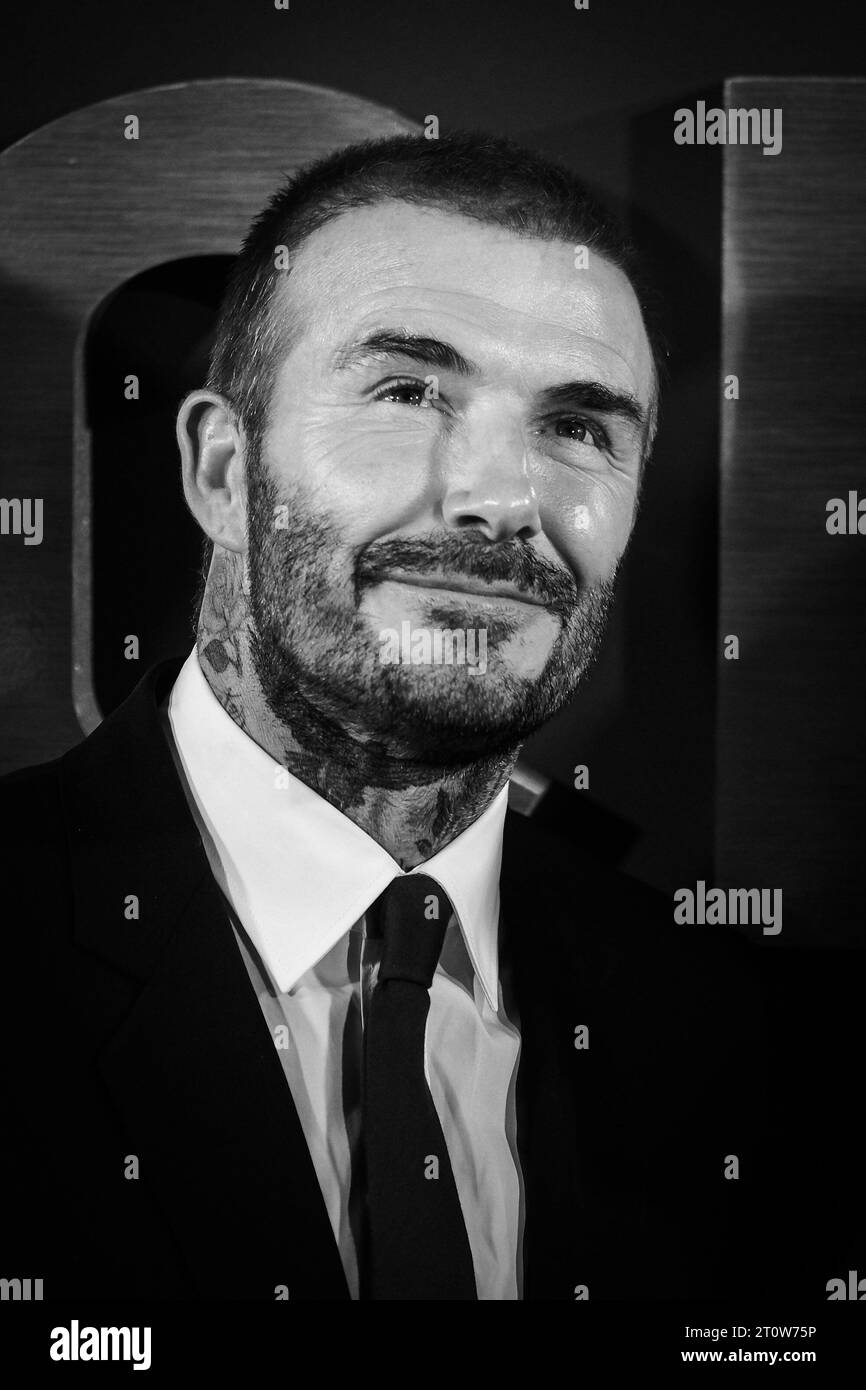 David Beckham photographed during the Premeire of Beckham Documentary at Curzon Mayfair in London, UK on 3 October 2023 . Picture by Julie Edwards. Stock Photo