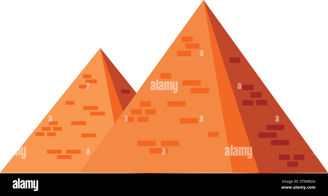 Simple colorful flat drawing of the GIZA PYRAMID COMPLEX, GIZA Stock ...