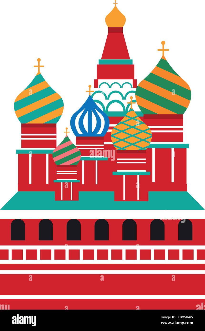 Simple colorful flat drawing of the SAINT BASIL'S CATHEDRAL, MOSCOW Stock Vector Image & Art Alamy