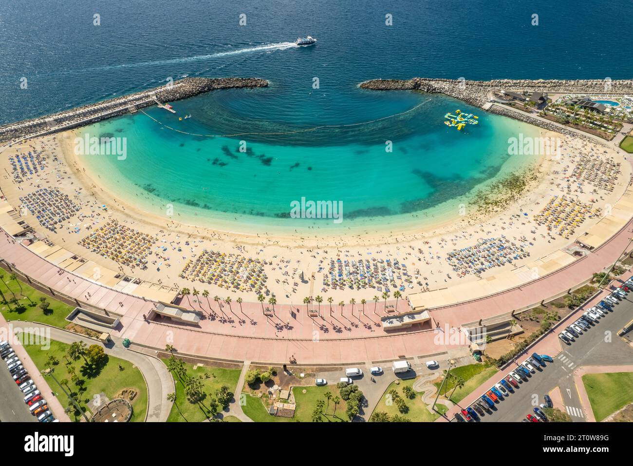 Aerial view of the Playa de Amadores beach, Gran Canaria, Canary Islands, Spain Stock Photo