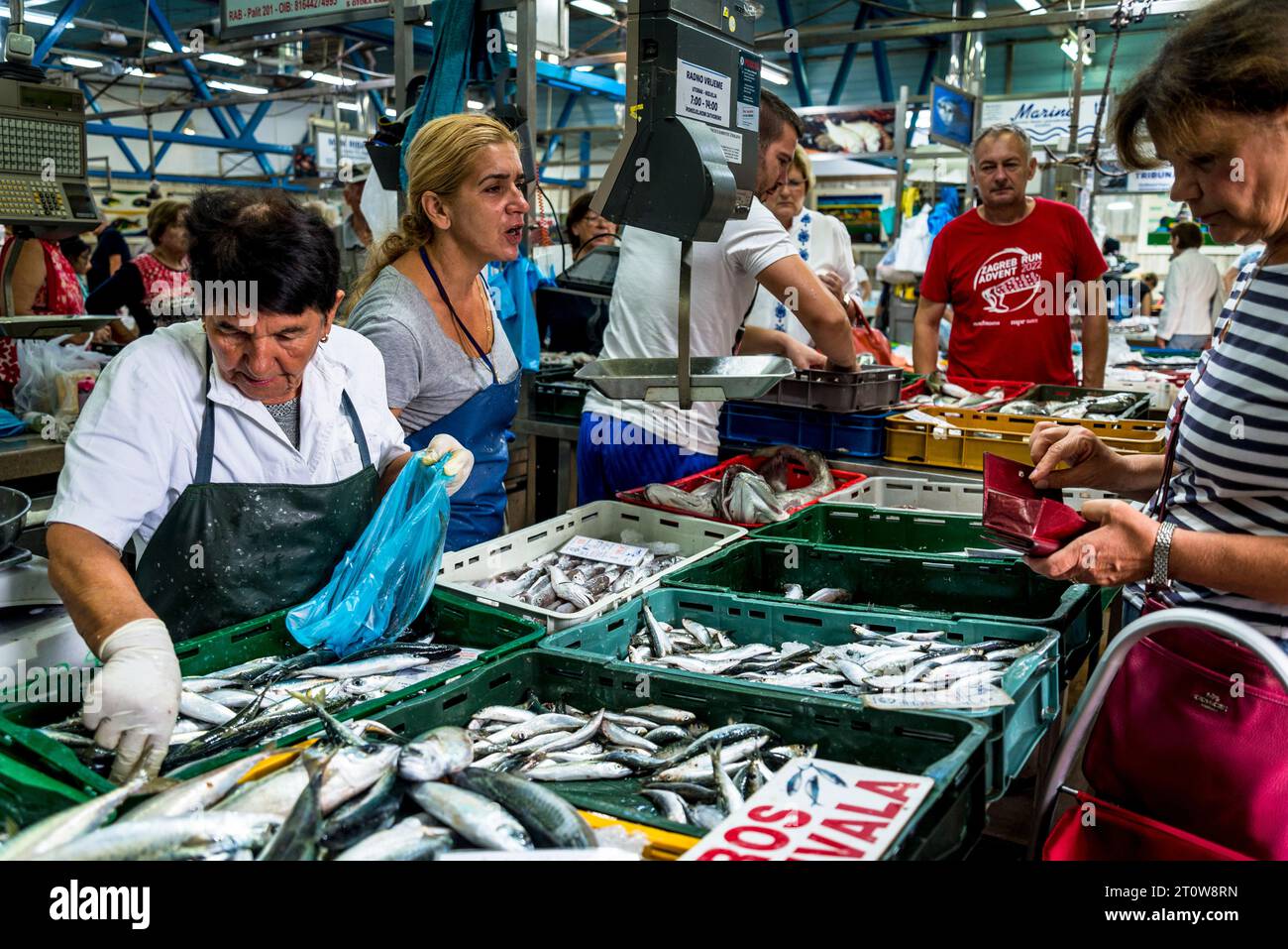 Dolac Market,Fish Market, Zagreb, Croatia Stock Photo