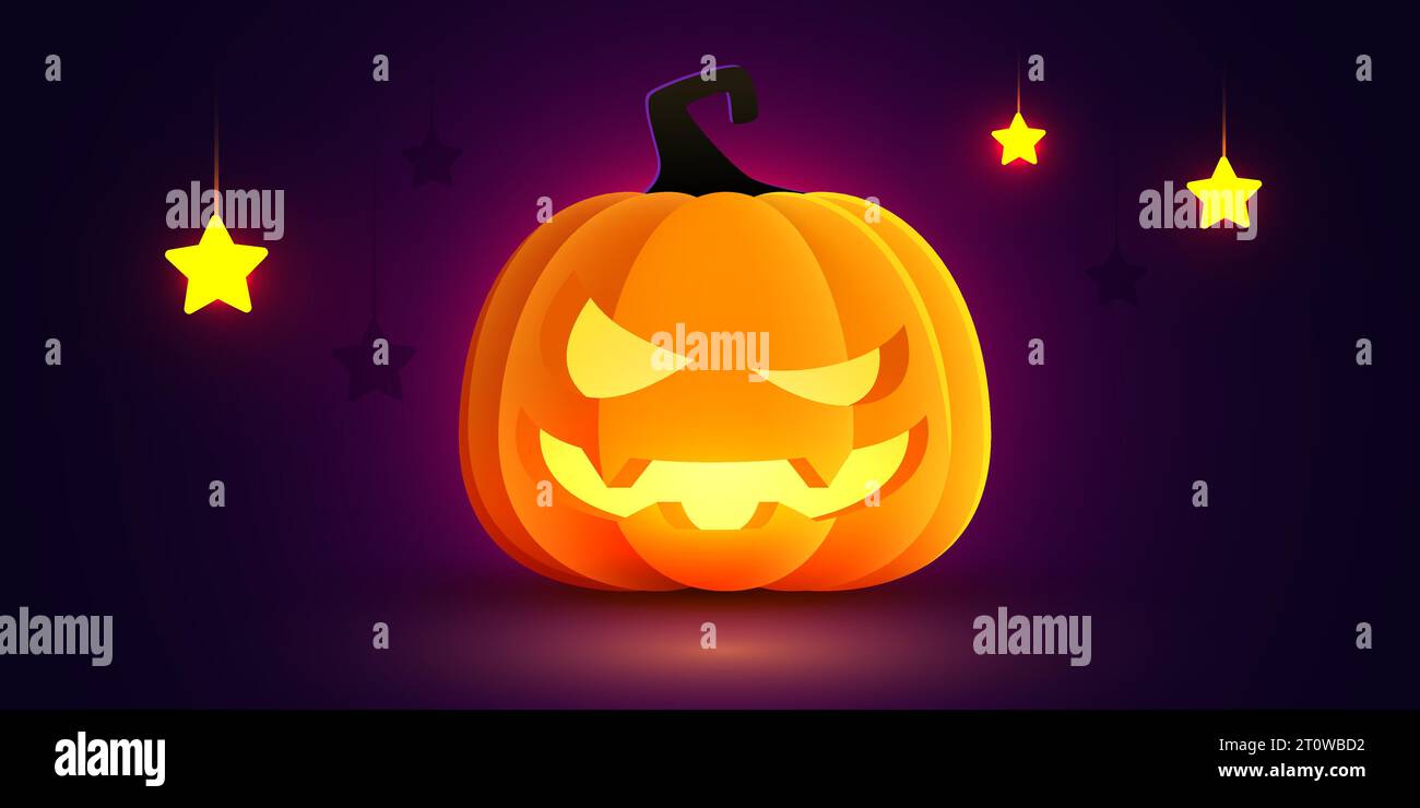 Cute Halloween pumpkin. Vector illustration Stock Vector Image & Art ...