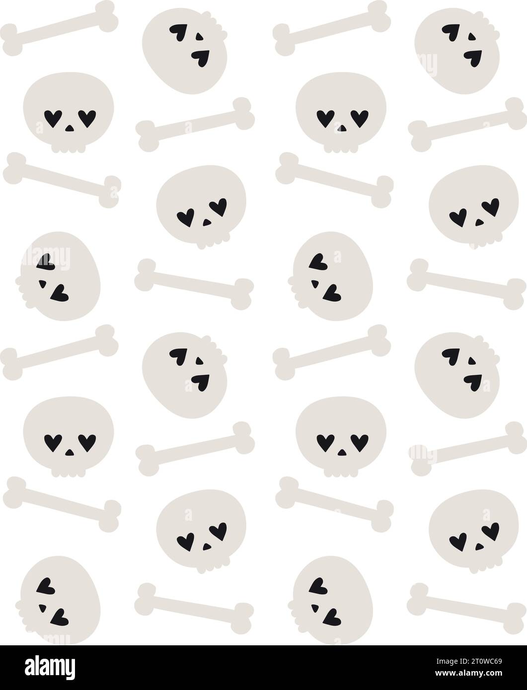 Vector seamless pattern of groovy skull and bones Stock Vector Image ...