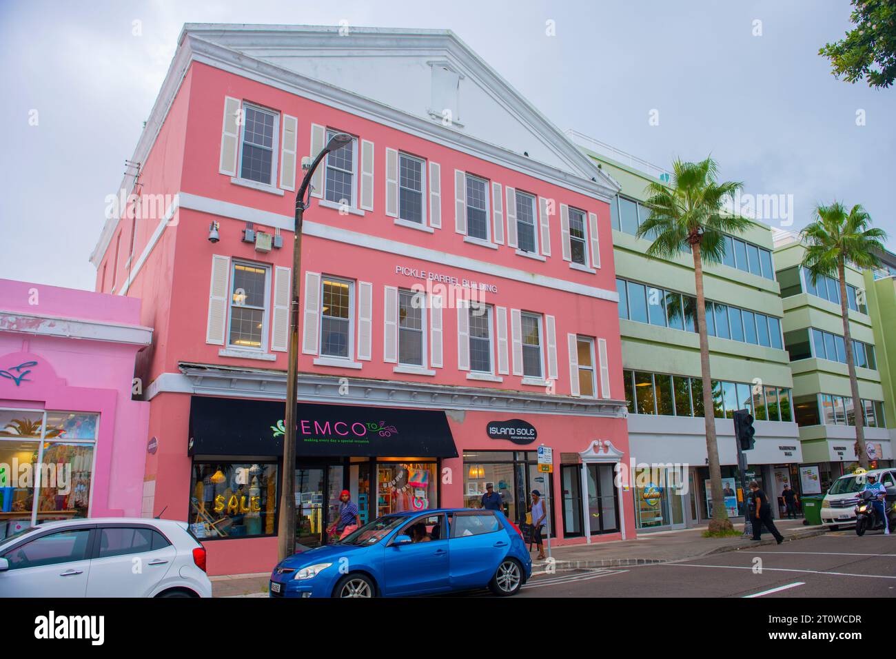 Church Street historic commercial buildings in Hamilton city center in