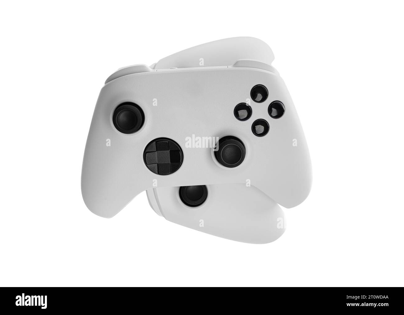 White wireless gamepad controller joystick isolated on a white Stock ...