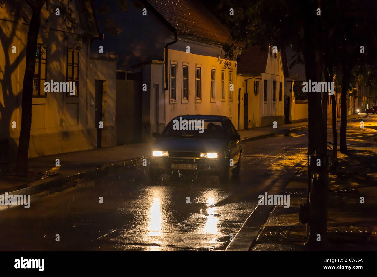 Street at night in Kaptol, Zagreb, Croatia Stock Photo