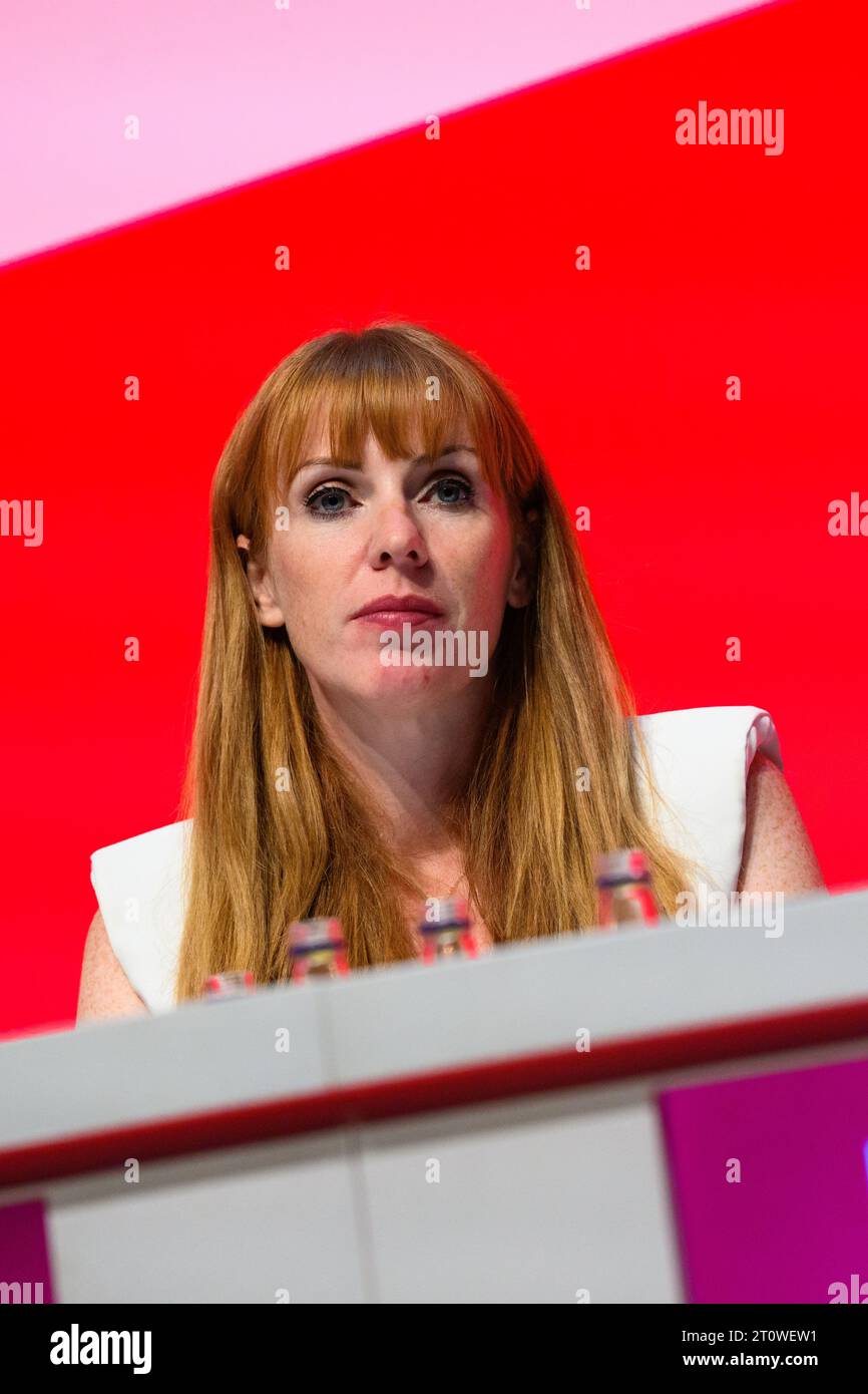London, UK. 9 October 2023. Angela Rayner MP during the Labour Party Conference in Liverpool. Photo credit should read: Matt Crossick/Empics/Alamy Live News Stock Photo