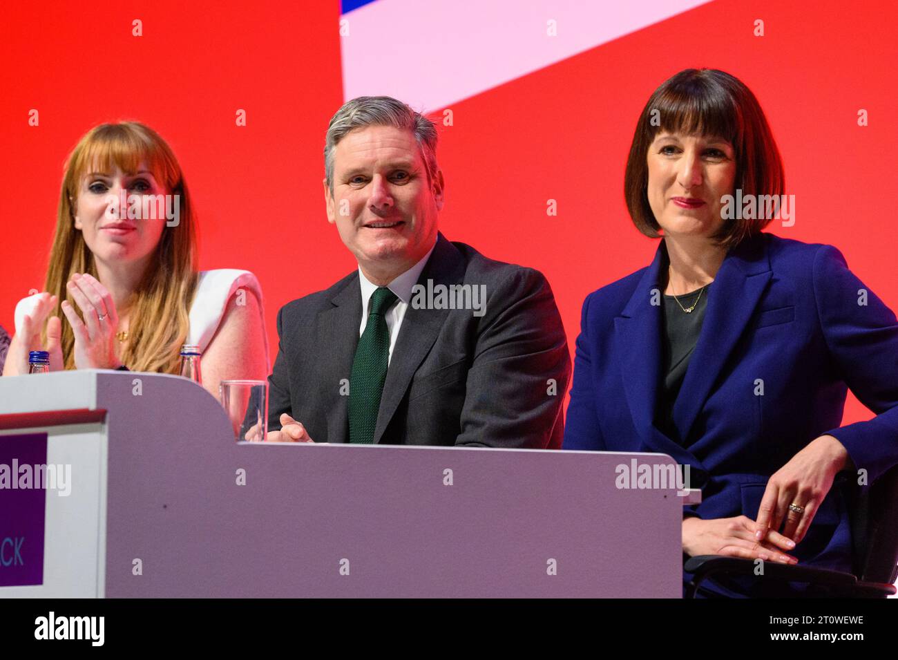 London, UK. 9 October 2023. (l-r) Angela Rayner MP, Sir Keir Starmer MP ...