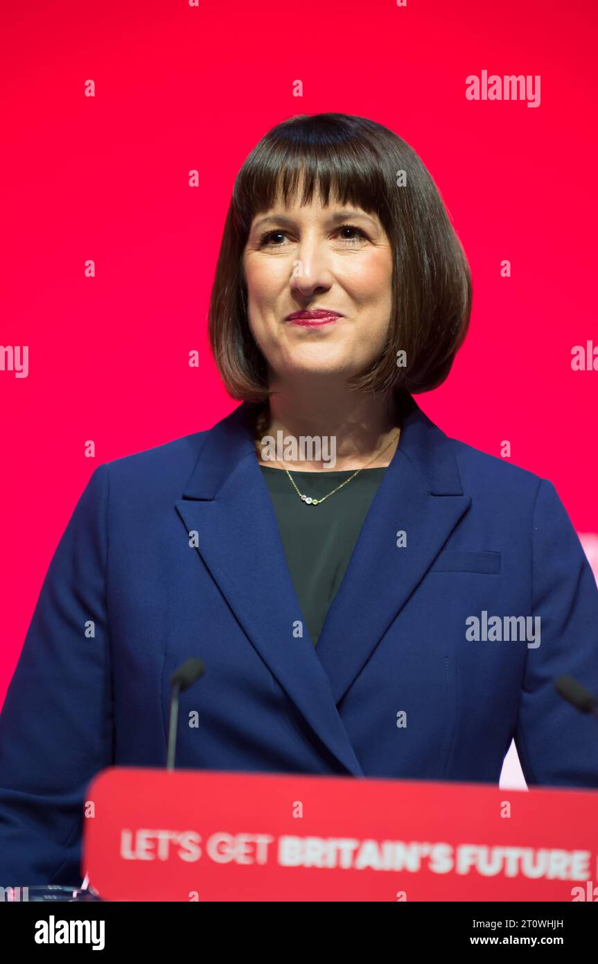 Liverpool, UK. 09th Oct, 2023. Rachel Reeves, Shadow Chancellor, Labour ...