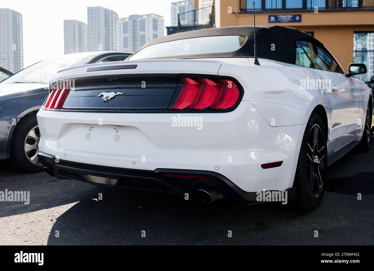 Minsk Belarus October American Muscle Car Ford Mustang Rear