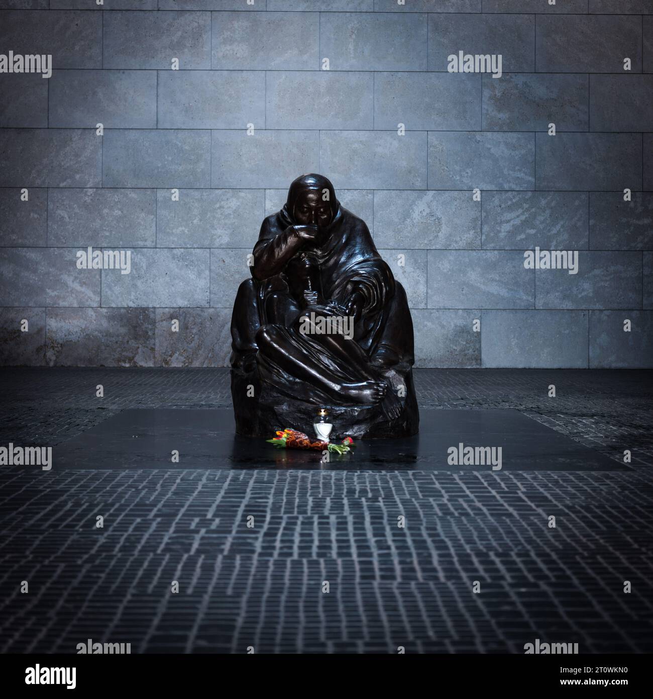 Neue Wache with Käthe Kollwitz's statue Mother with her dead son. Also the Central Memorial of the Federal Republic of Germany to the Victims of War a Stock Photo