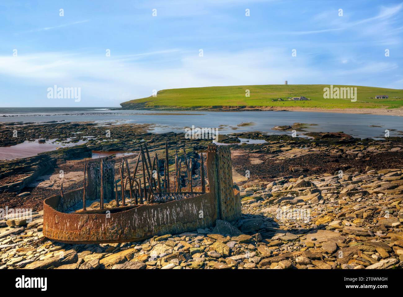 Marwick Head and the Kitchener Memorial in Orkney, Scotland Stock Photo