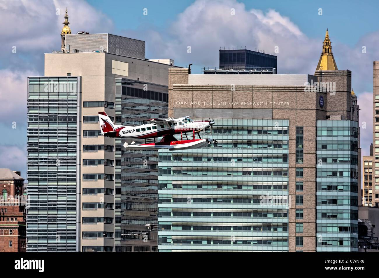 Float planes take off and land in the East River where Brooklyn meets