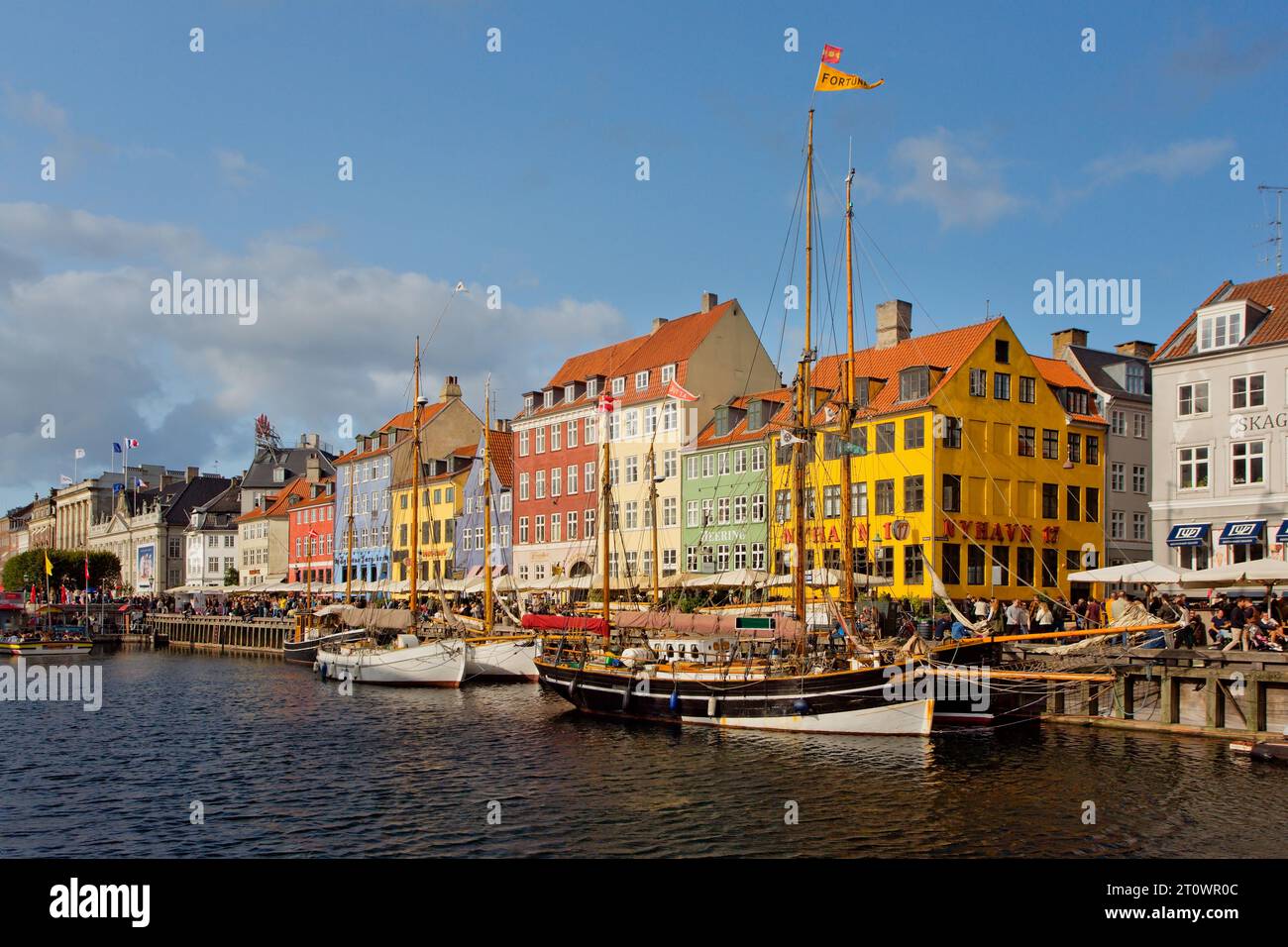 Panoramic view of Copenhagen Nyhavn, Capital of Denmark Stock Photo