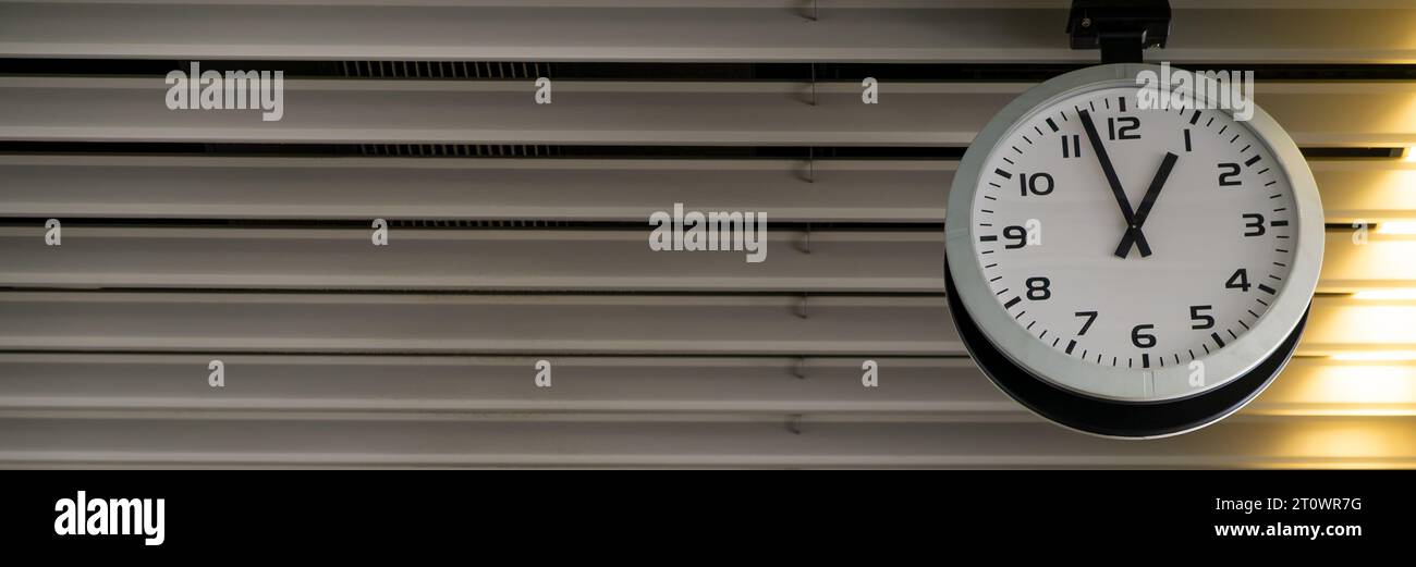 Ceiling mounted clock Showing Three Minutes to One Panorama web banner
