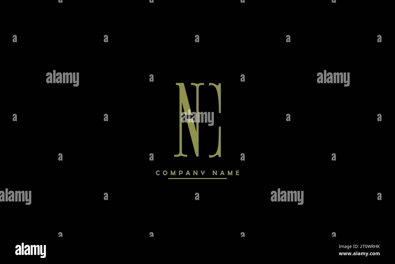 CN, NC Abstract Letters Logo Monogram Stock Vector