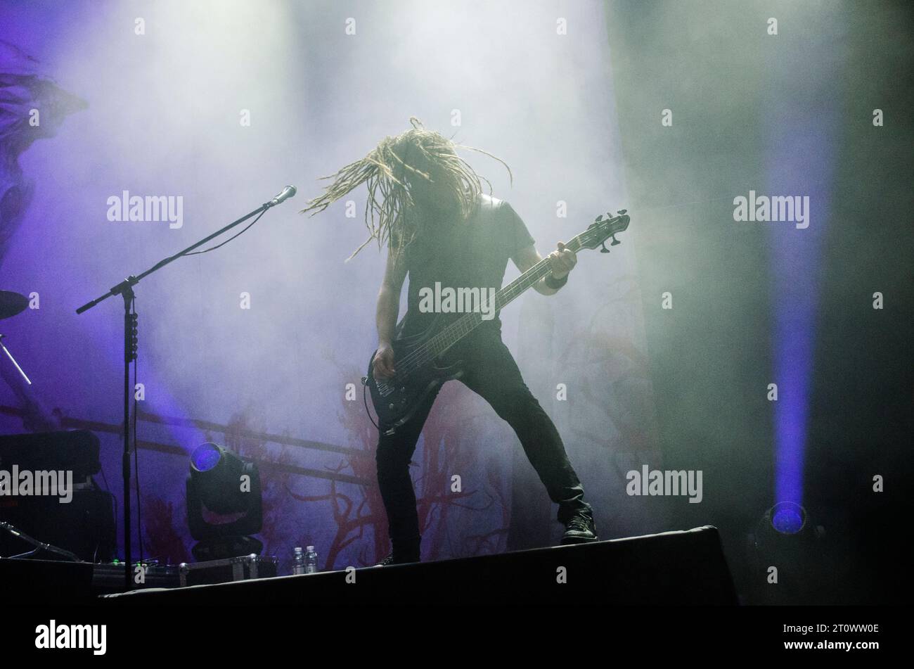 Johan van Stratum of Blind Guardian performing in Athens (Floyd Live Music Venue) / Greece, October 2023 Stock Photo