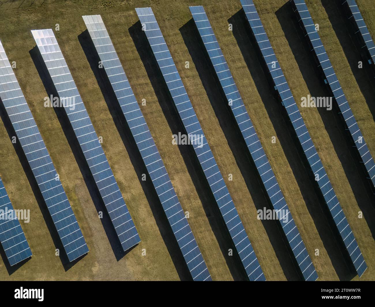 Aerial view solar farm dusk hi-res stock photography and images - Alamy