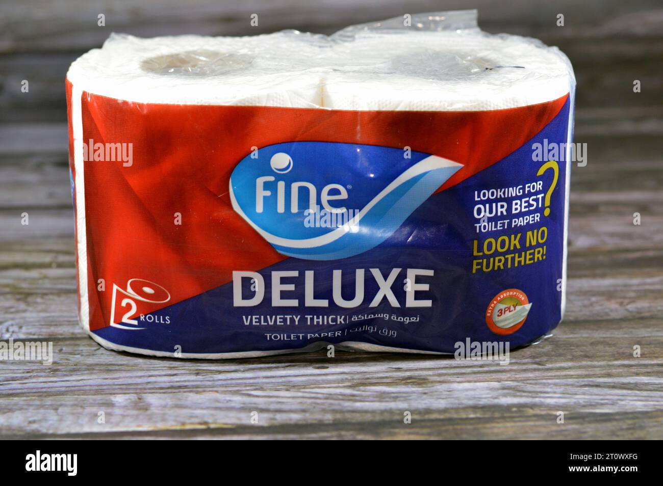 Cairo, Egypt, October 1 2023 Fine smart toilet paper rolls, toilet