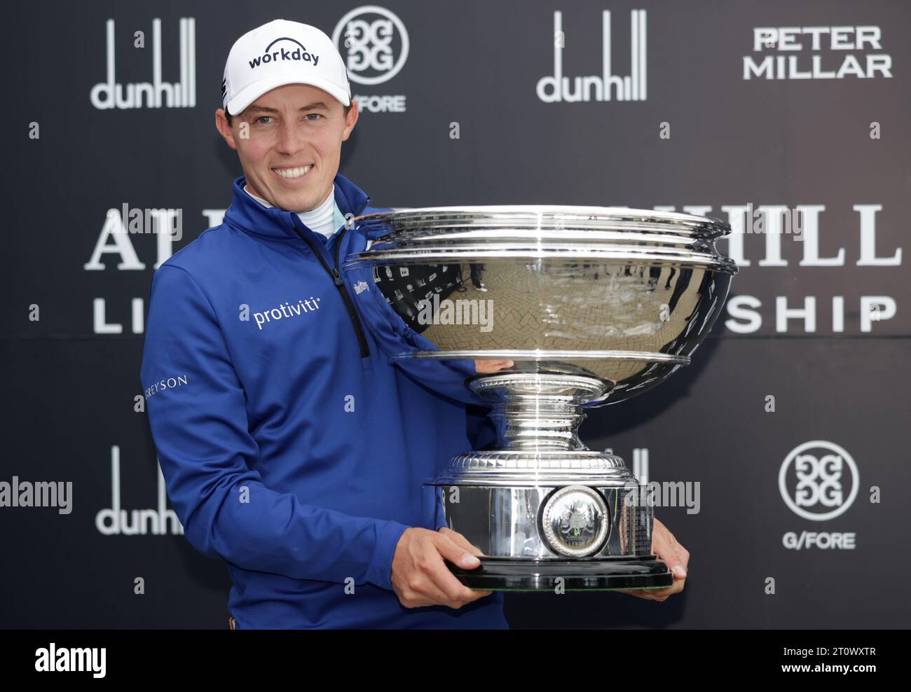 Matt Fitzpatrick celebrates with the trophy following day five of the