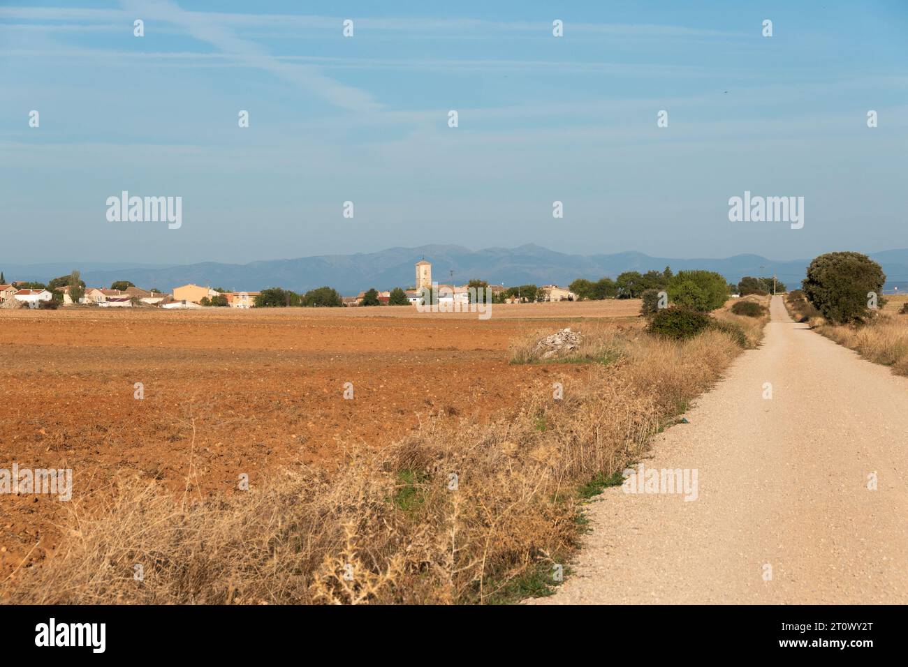 landscape of agriculture fields in spain Stock Photo