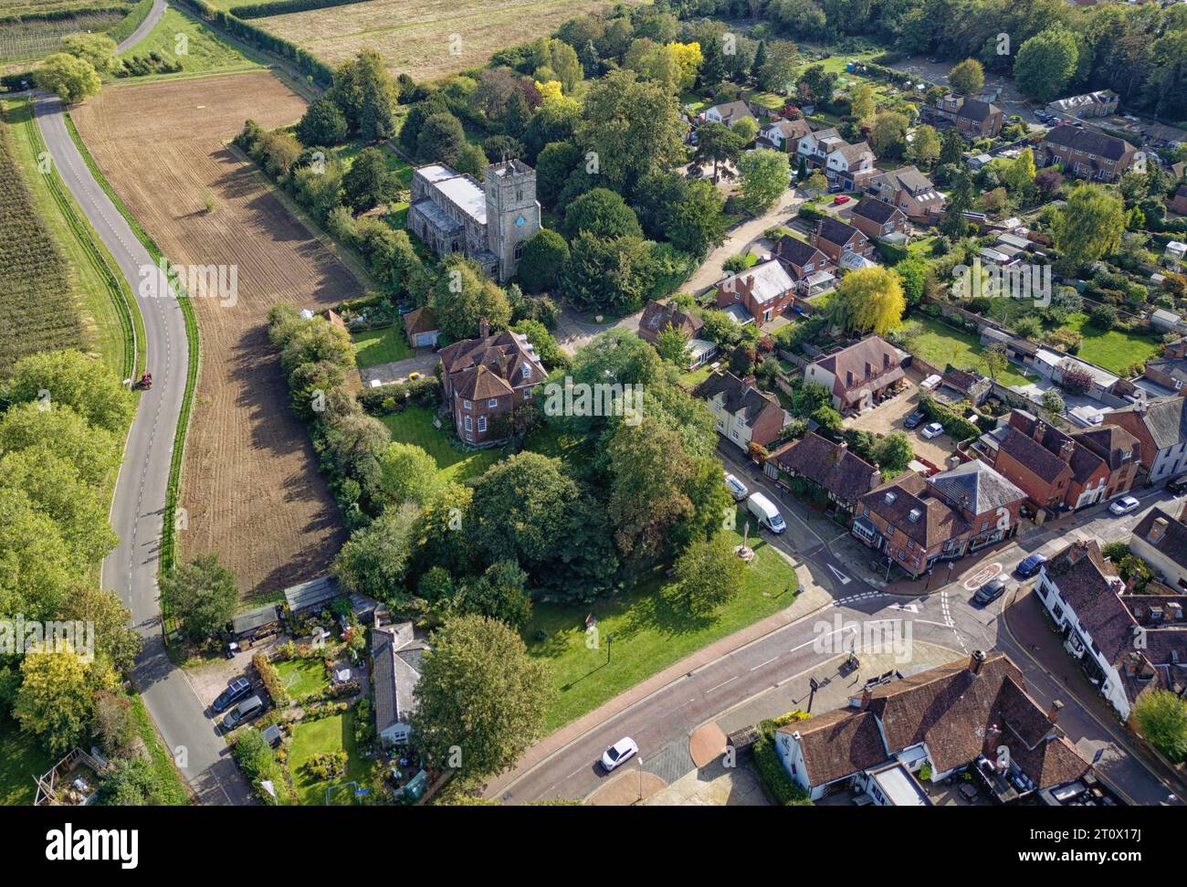 Drone view of East Malling Village in Kent England UK Stock Photo Alamy