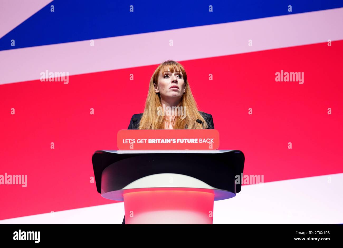 Deputy Labour leader Angela Rayner speaking about the ongoing violence ...