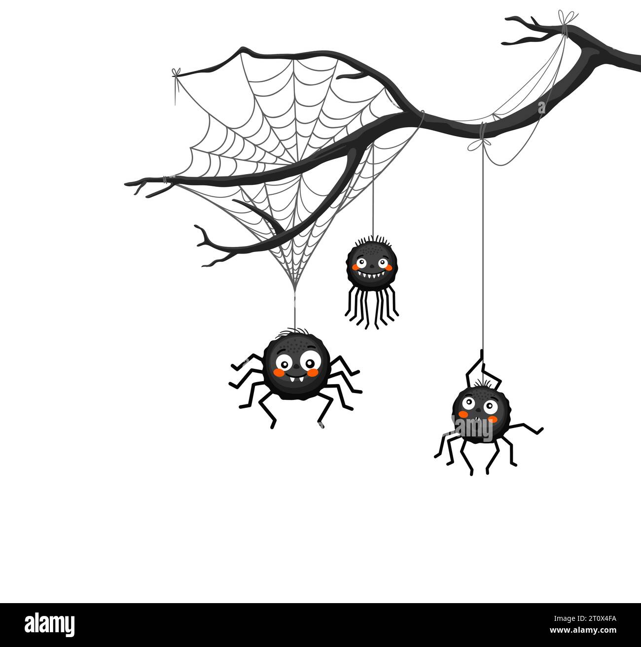 Monster pumpkins invite to Halloween party,banner, poster, greeting card.  Cute characters with speech bubble,spider, web and bat. Vegetables in  different poses,template for design.Vector illustration. Stock Vector