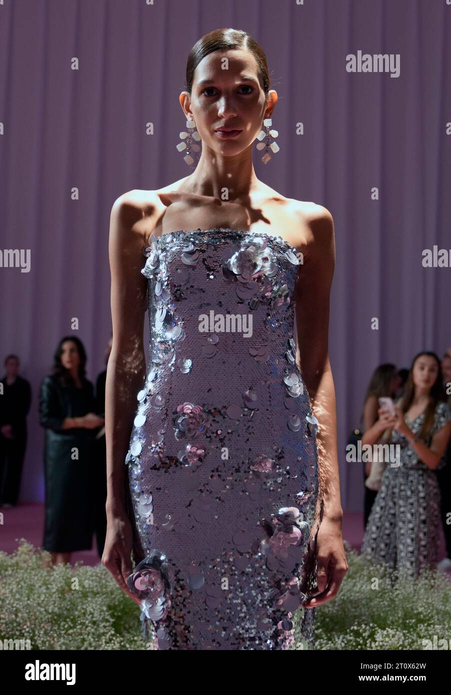 A model presents the Carolina Herrera's Spring Summer 2024 Collections ...