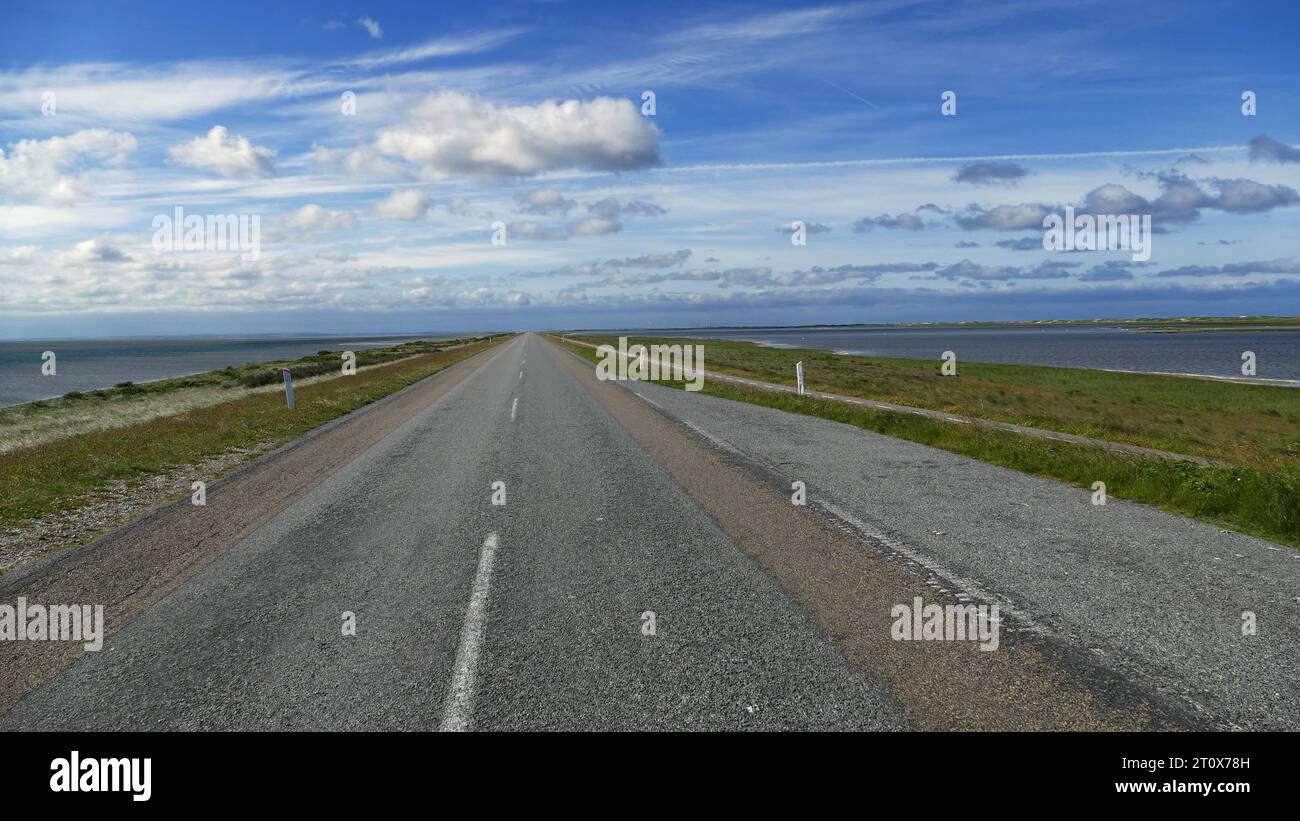 Agger Tange, Road to Nowhere, Agger, Denmark Stock Photo