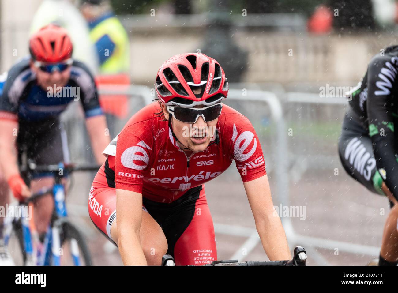 Nicole Hanselmann of team Cervelo-Bigla racing in the RideLondon Classique UCI World Tour women's professional cycle race in Westminster, London, UK Stock Photo