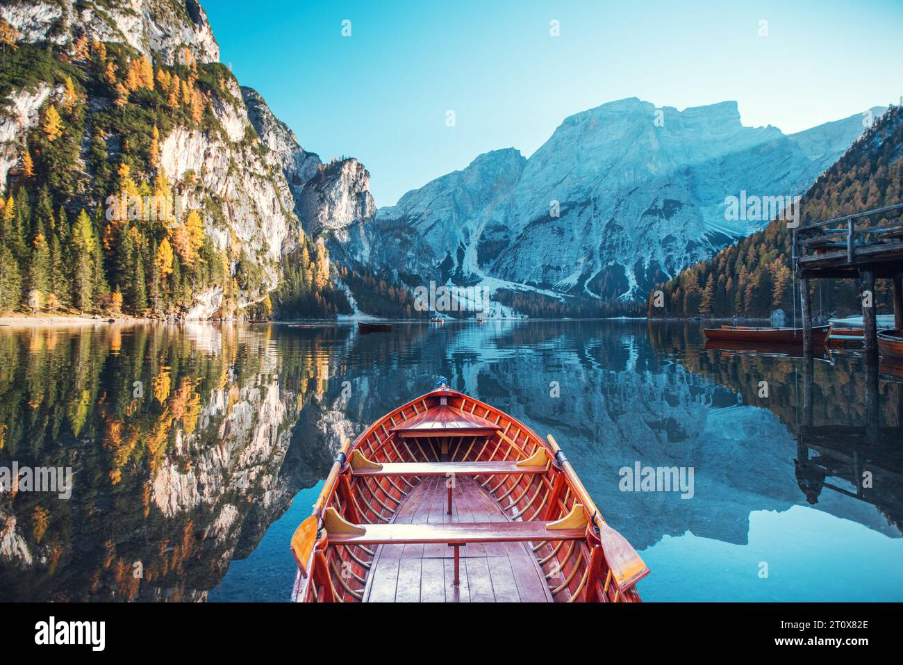 Boats On The Braies Lake Pragser Wildsee In Dolomites Mountains boats-on-the-braies-lake-pragser-wildsee-in-dolomites-mountains