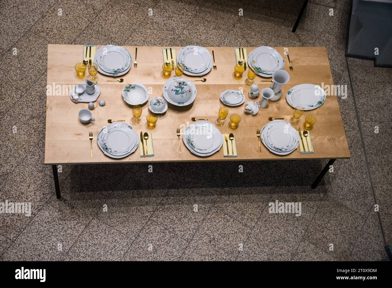 Festively set table Stock Photo