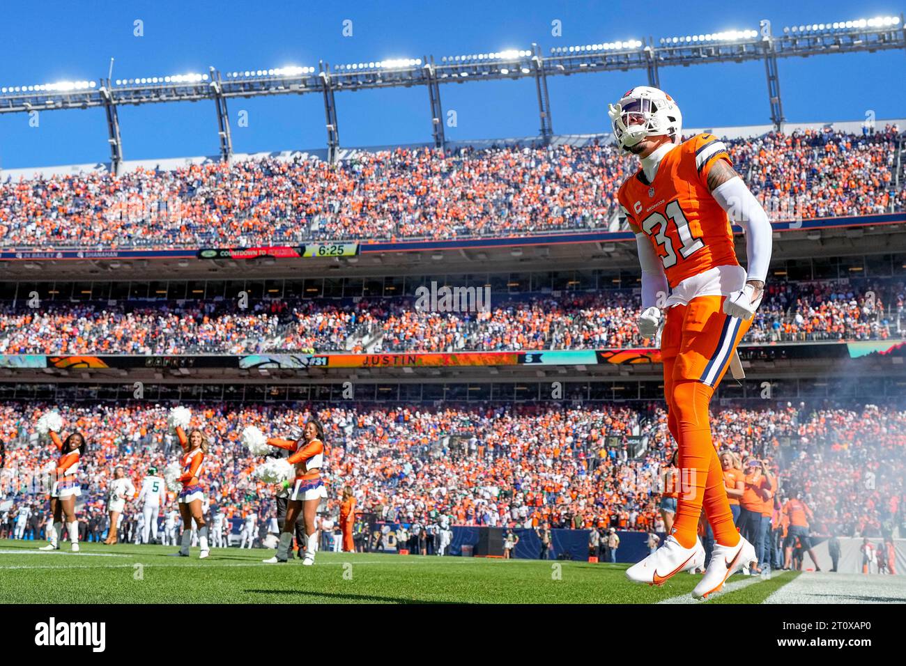 Denver Broncos safety Justin Simmons takes the field for player ...