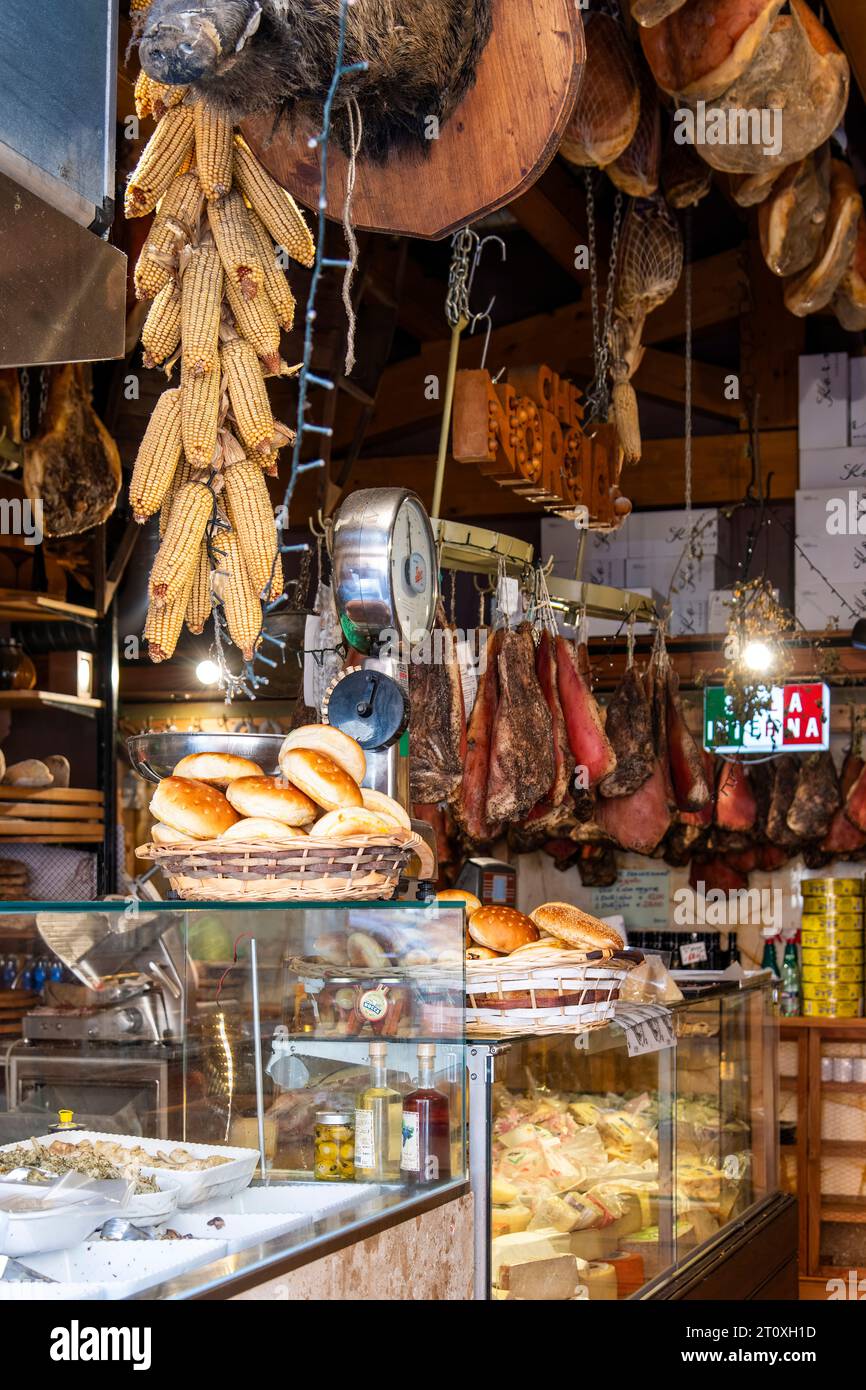 Rome, ItalyJune 11, 2023; Interior view of specialty store for Italian