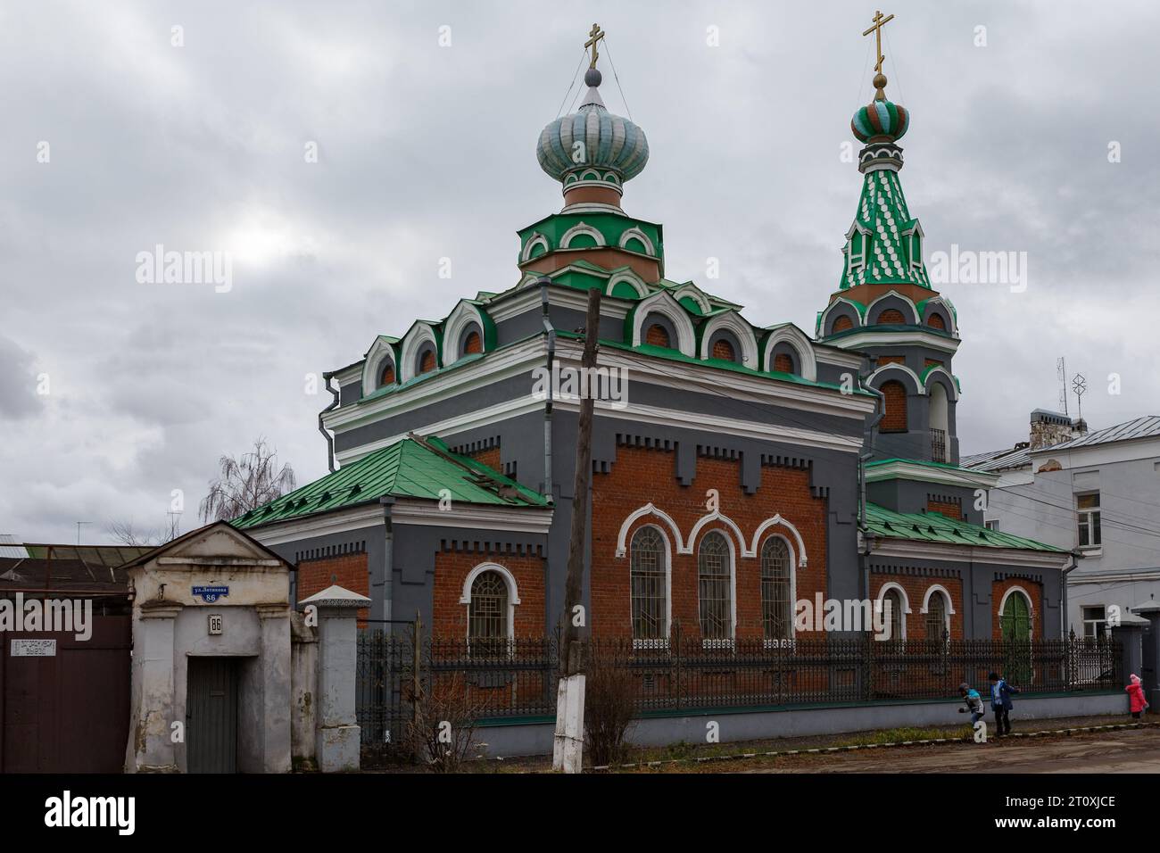 The Church of the Assumption of the Blessed Virgin Mary is the only Old Believer church in the Tambov region. It was built in 1914. The financing of t Stock Photo