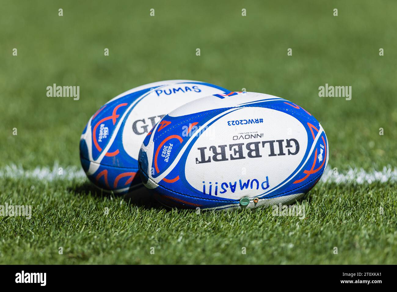 Nantes, France. 8th October, 2023. Match ball before the Rugby World