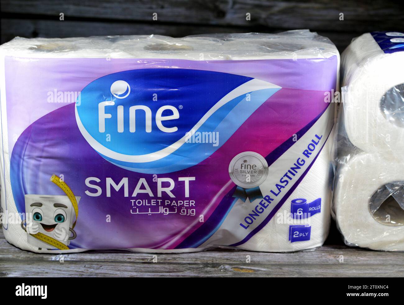 Cairo, Egypt, October 1 2023 Fine smart toilet paper rolls, toilet