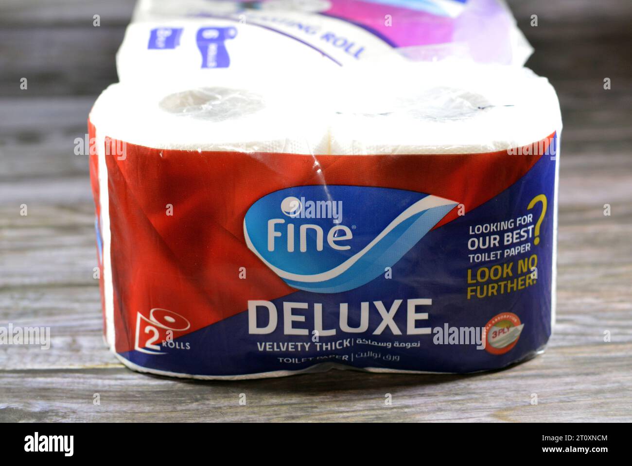 Cairo, Egypt, October 1 2023 Fine smart toilet paper rolls, toilet