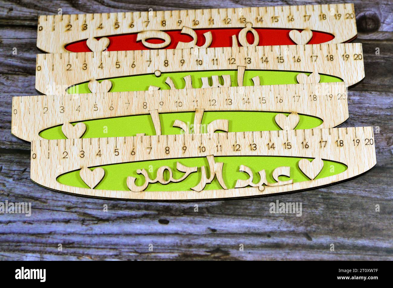 Translation of Arabic Names on rulers ( AbdulRahman, Yassin, Adel