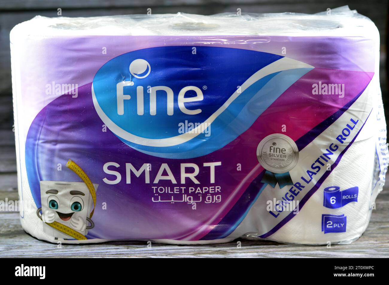 Cairo, Egypt, October 1 2023 Fine smart toilet paper rolls, toilet