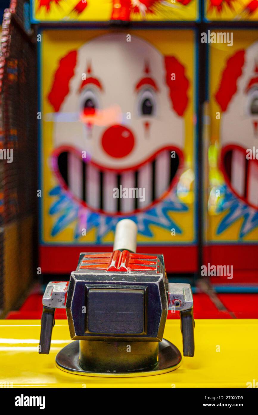 Shooting game at a carnival Stock Photo