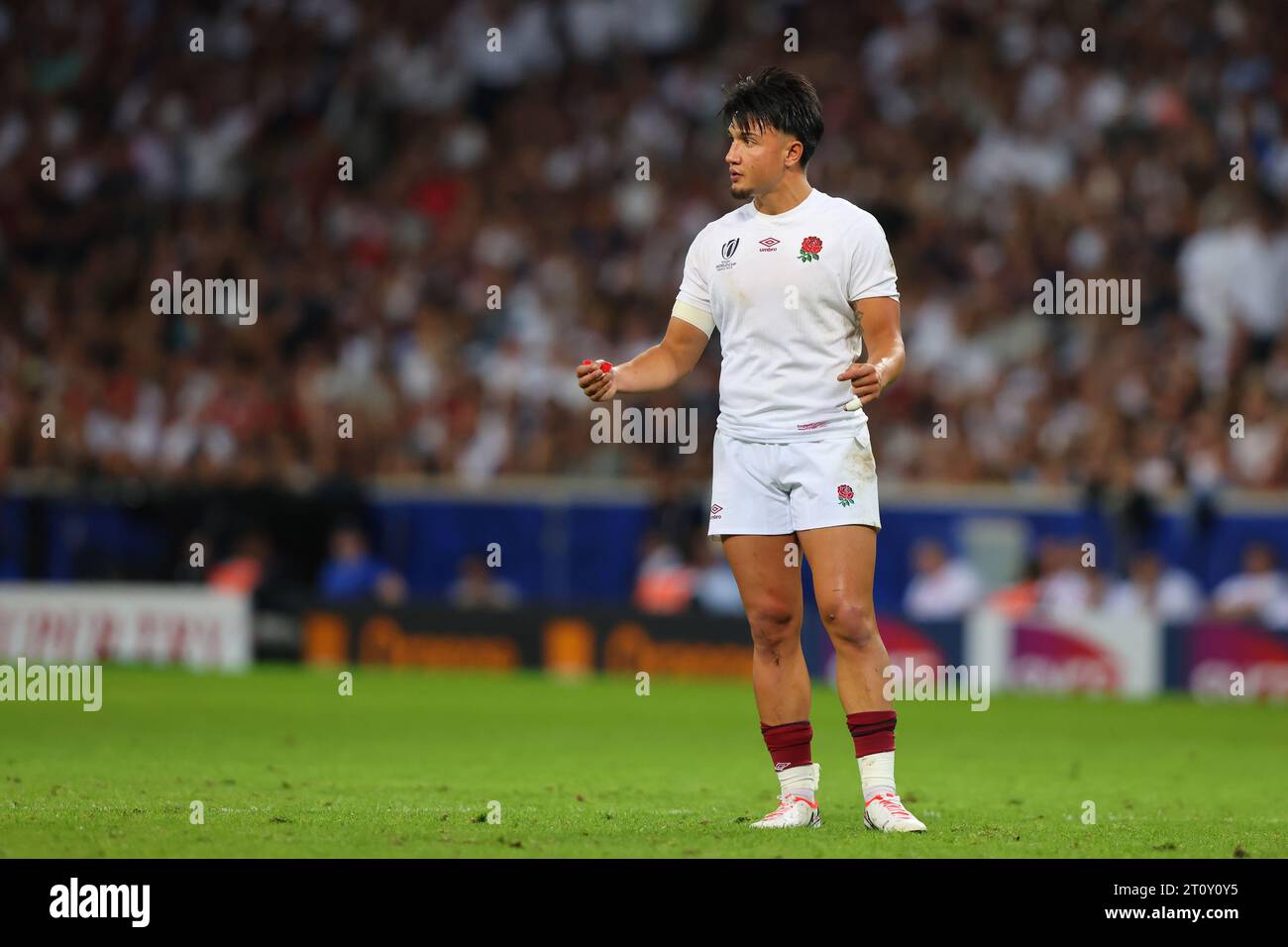 Lille, France. 7th Oct, 2023. Marcus Smith of England during the Rugby World Cup 2023 match at Stade Pierre Mauroy, Lille. Picture credit should read: Paul Thomas/Sportimage Credit: Sportimage Ltd/Alamy Live News Stock Photo