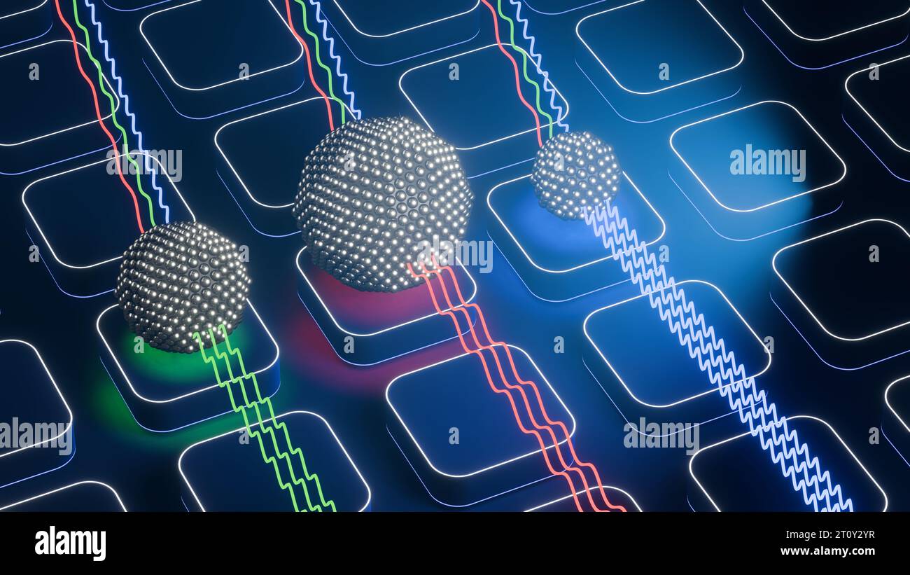 Quantum Dot Size Determines Wave Color in 3D Rendering Stock Photo - Alamy