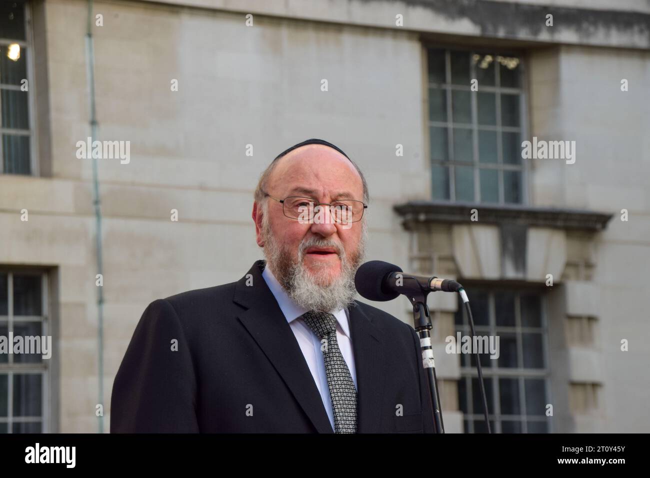 London, UK. 9th October 2023. Ephraim Mirvis, Chief Rabbi of the United ...