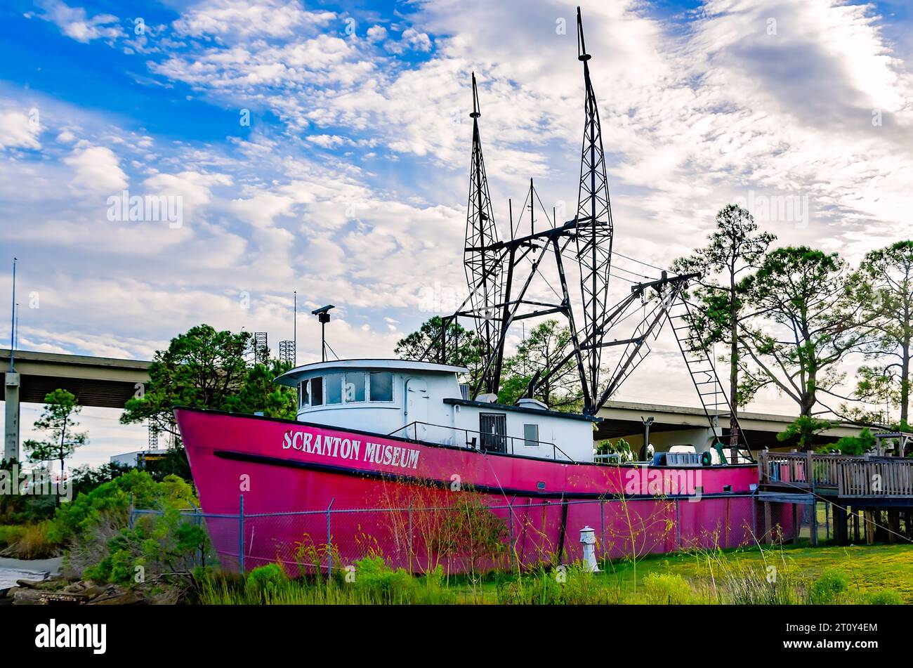 Scranton Museum, a shrimp boat floating museum, is pictured at
